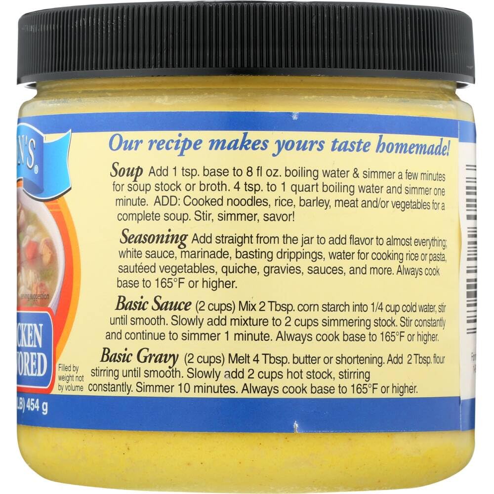 L.B. Jamison's Chicken Flavored Soup Base served in a bowl for comforting dinners.