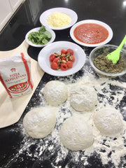 LE 5 STAGIONI 00 flour dough prep in bowl for Neapolitan pizza.