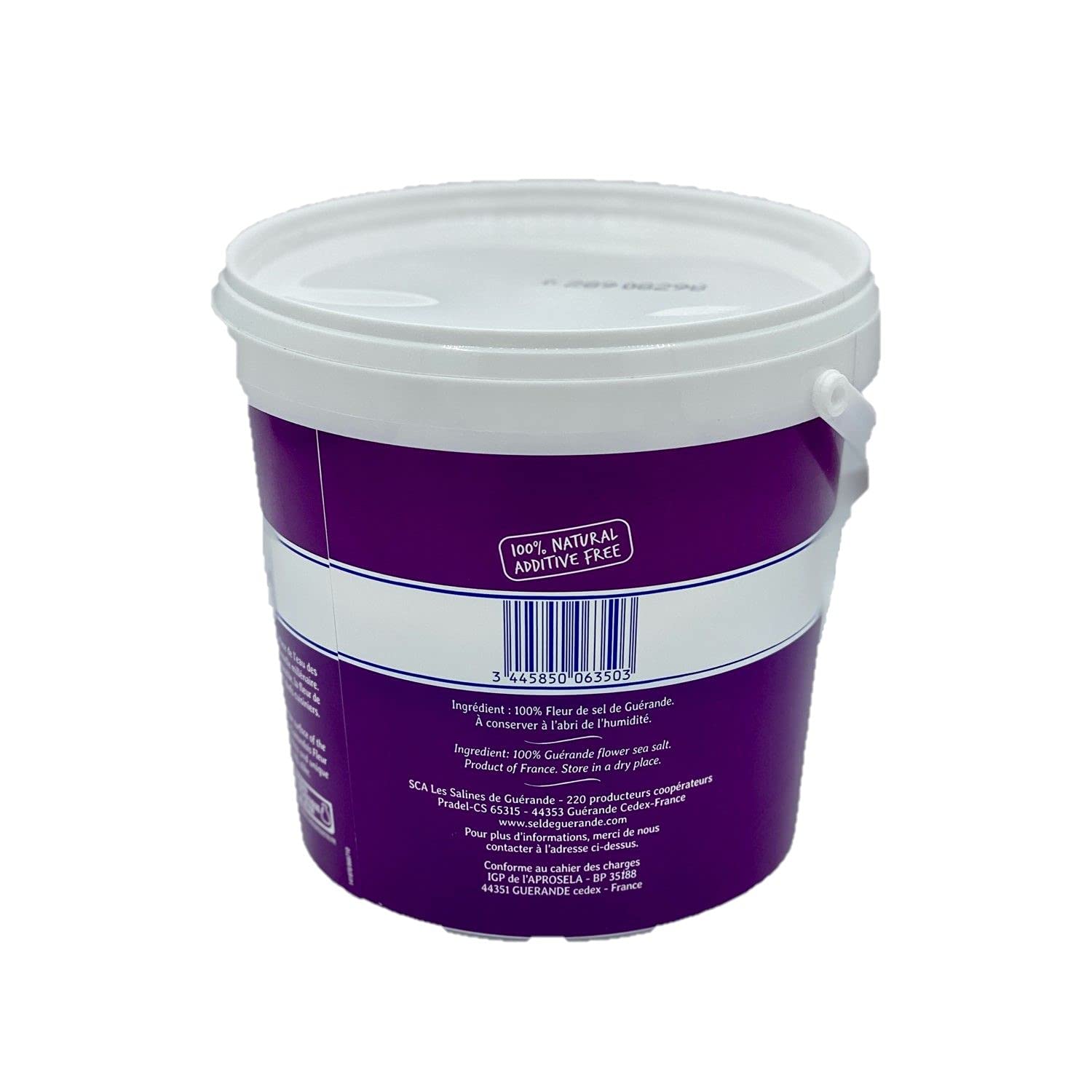 Le Guerandais 2.2 lbs salt pail packaging ready for home cooks