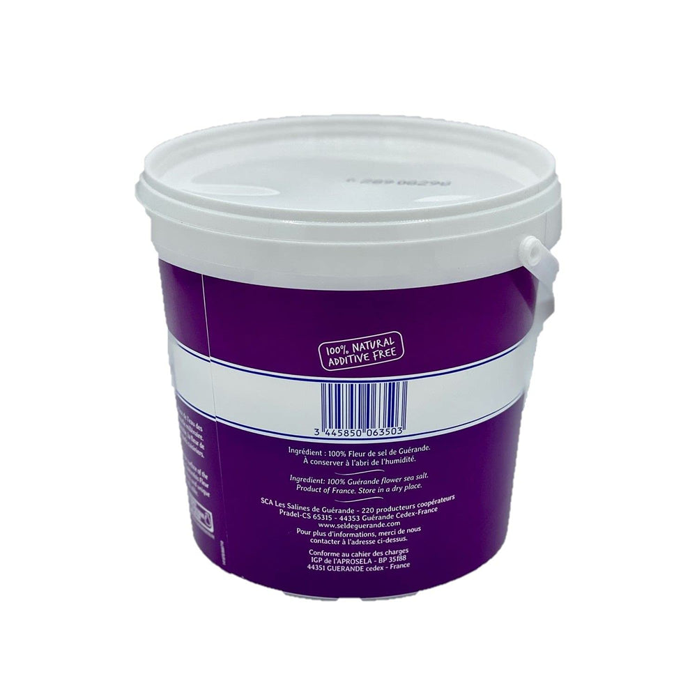 Le Guerandais 2.2 lbs salt pail packaging ready for home cooks