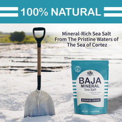 Le Marinier Baja salt being hand-harvested emphasizes artisanal quality.
