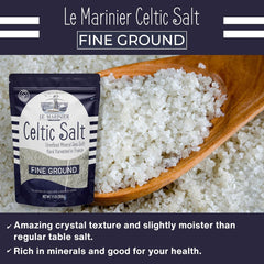 Mineral-rich crystals of Le Marinier Celtic Salt on display