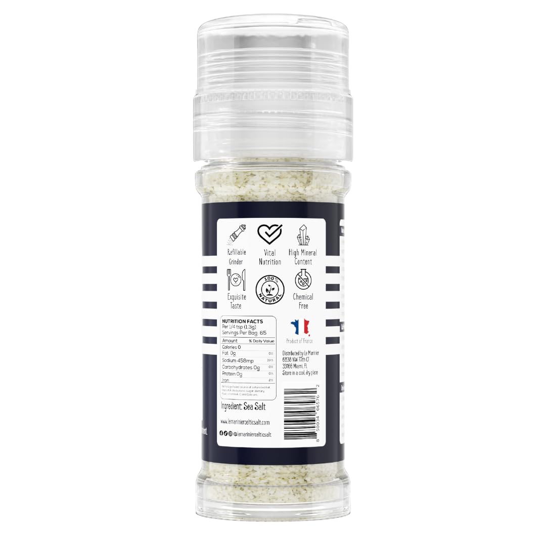 Le Marinier salt crystals close-up highlighting natural grey coarse texture