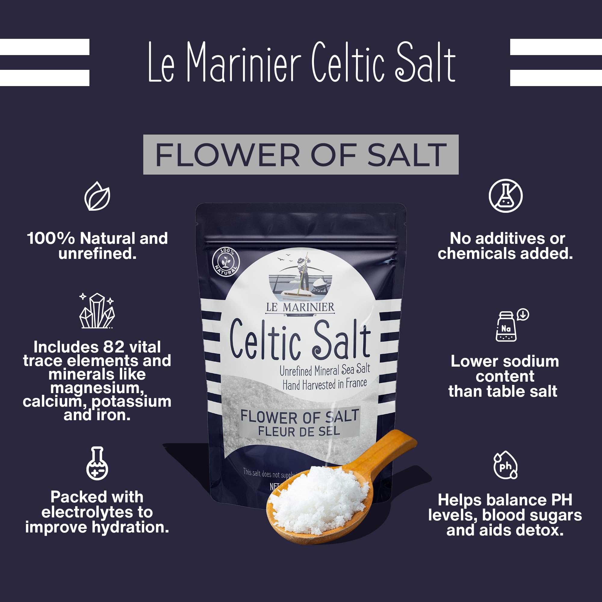 Le Marinier Fleur de Sel crystal texture captures delicate moister flakes