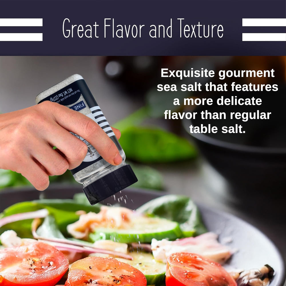 Le Marinier salt is hand-harvested in France, reflecting traditional sea salt craftsmanship.
