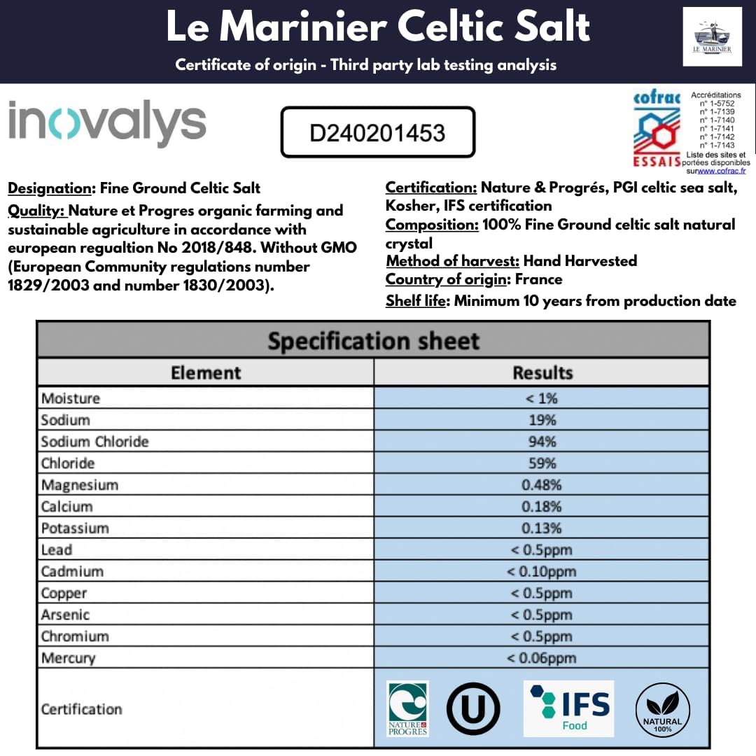 Le Marinier French sea salt harvest method captures traditional craftsmanship.