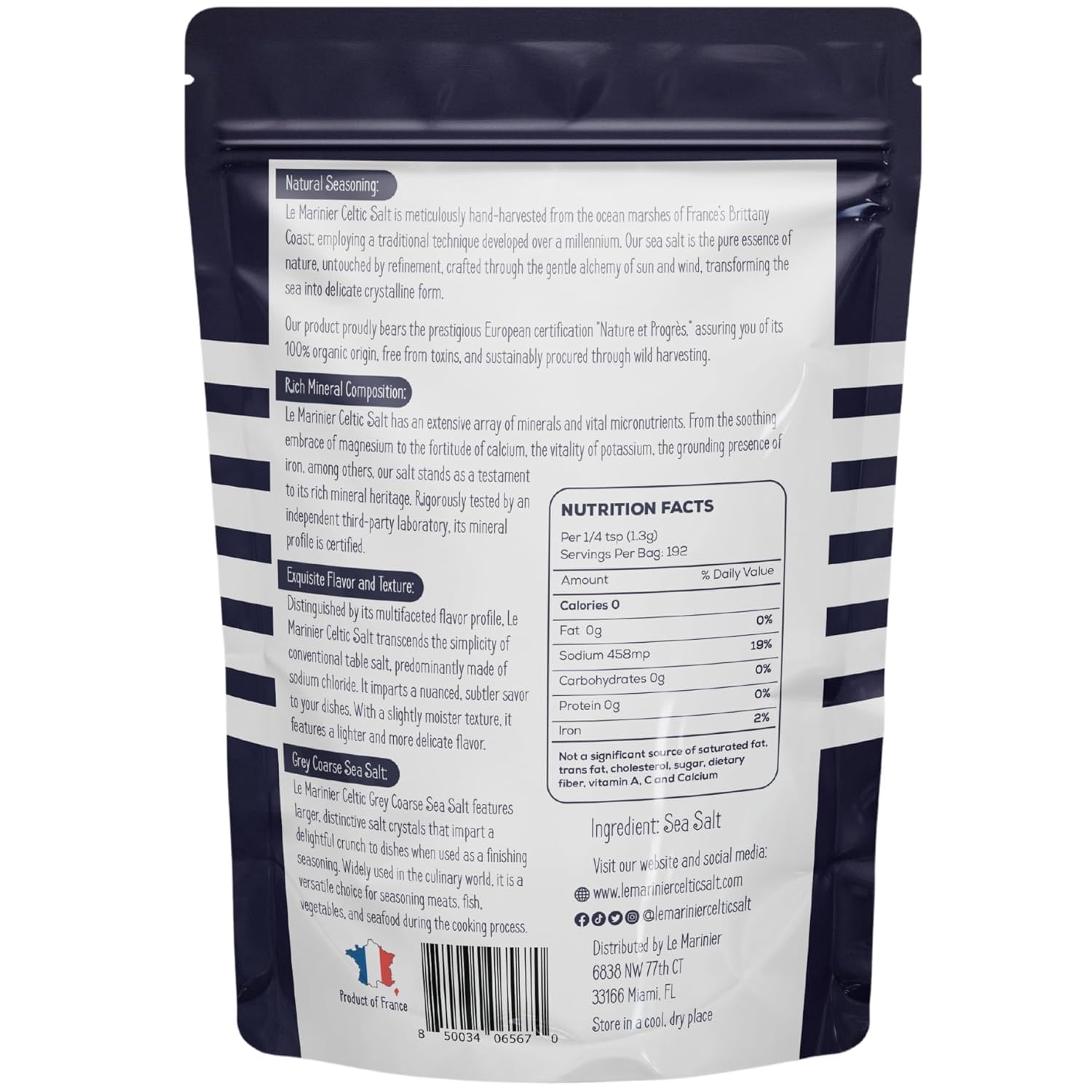 Le Marinier grey coarse salt crystals for crunchy texture on roasted vegetables.