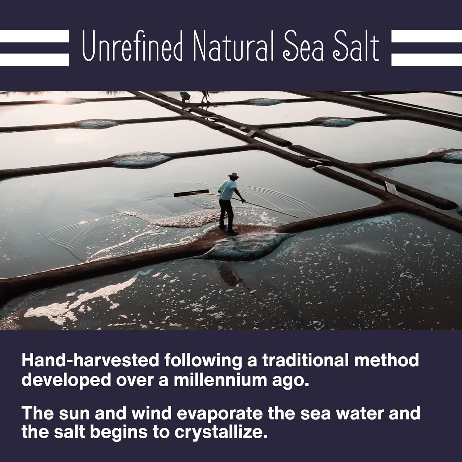 LE MARINIER pure salt on table evokes refined, versatile cooking finish