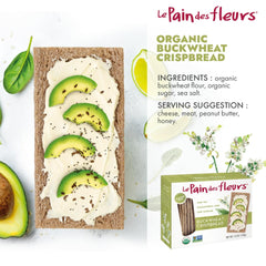 Le Pain des Fleurs Buckwheat Crispbread toasted close-up emphasizes nutty aroma and delicate snap.