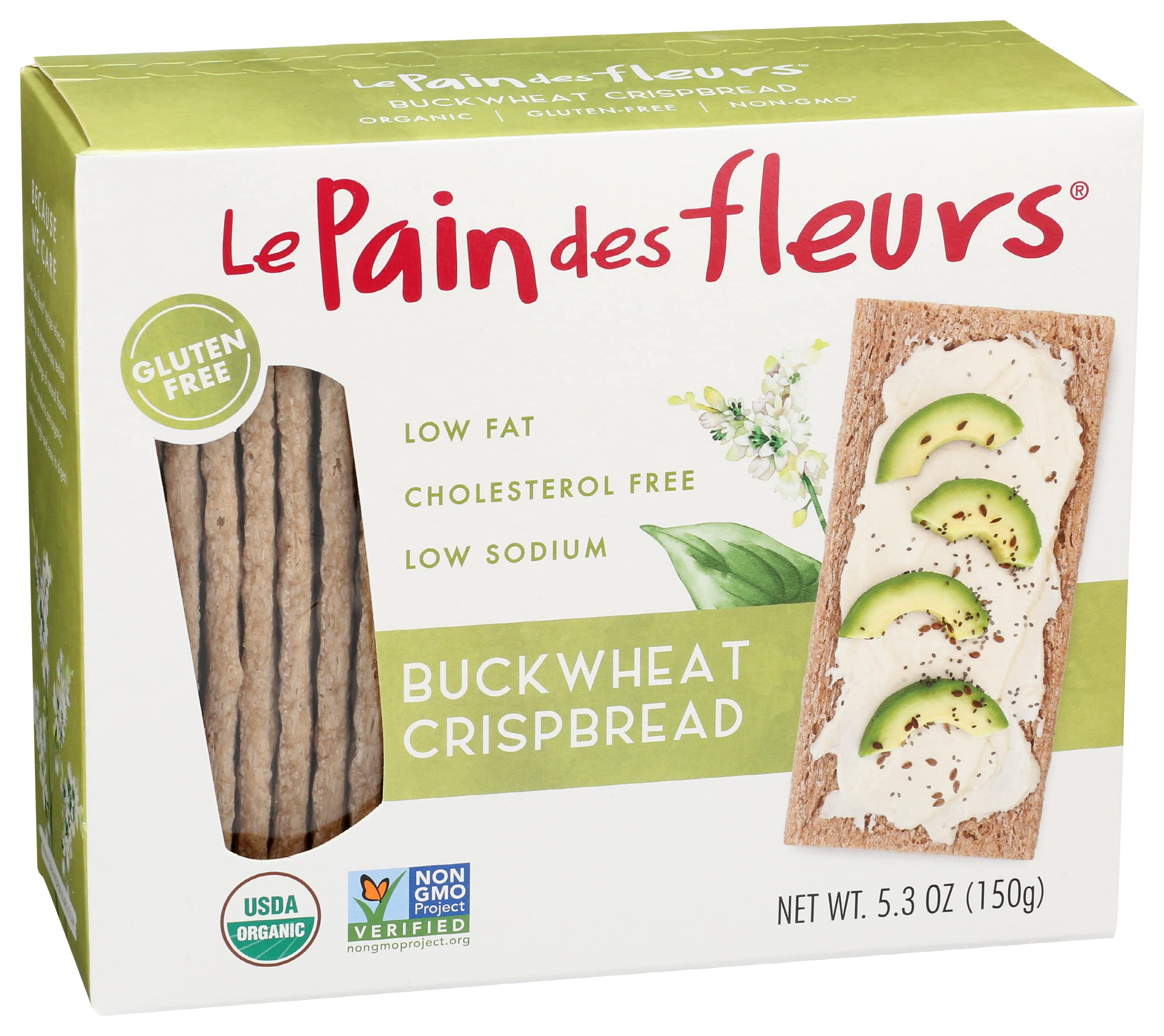 Le Pain des Fleurs vegan-friendly crispbread beside a dairy-free setup.