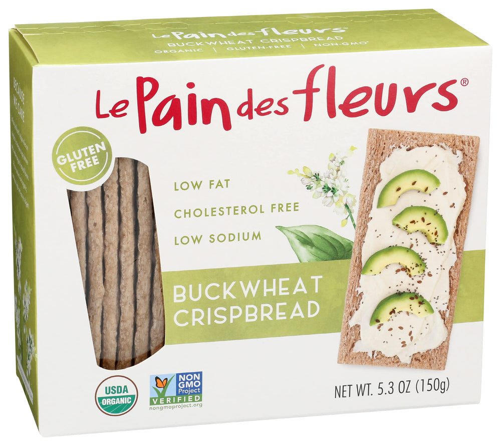 Le Pain des Fleurs vegan-friendly crispbread beside a dairy-free setup.