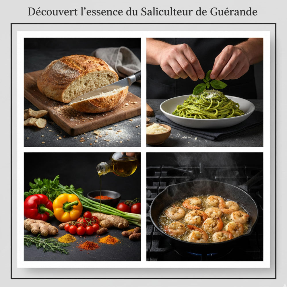 Le Saliculteur de Guerande artisanal sea salt elevates gourmet cooking experiences.