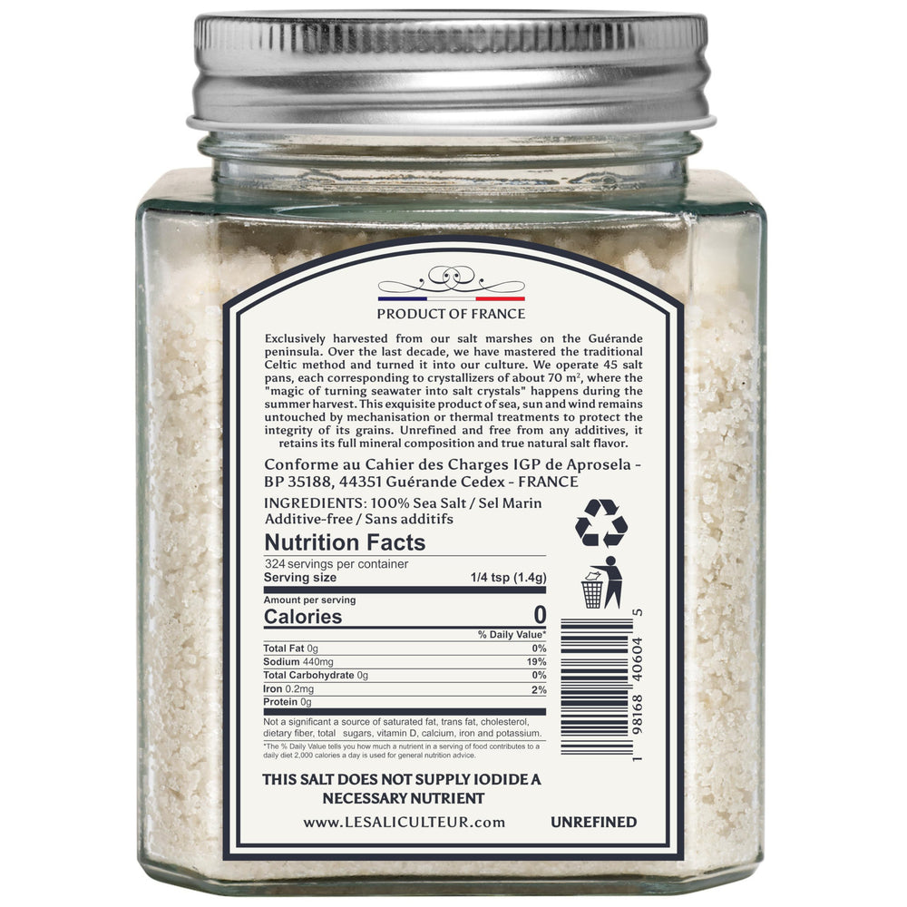 Le Saliculteur de Guerande Celtic harvest crystals reveal mineral-rich texture for rich flavor.