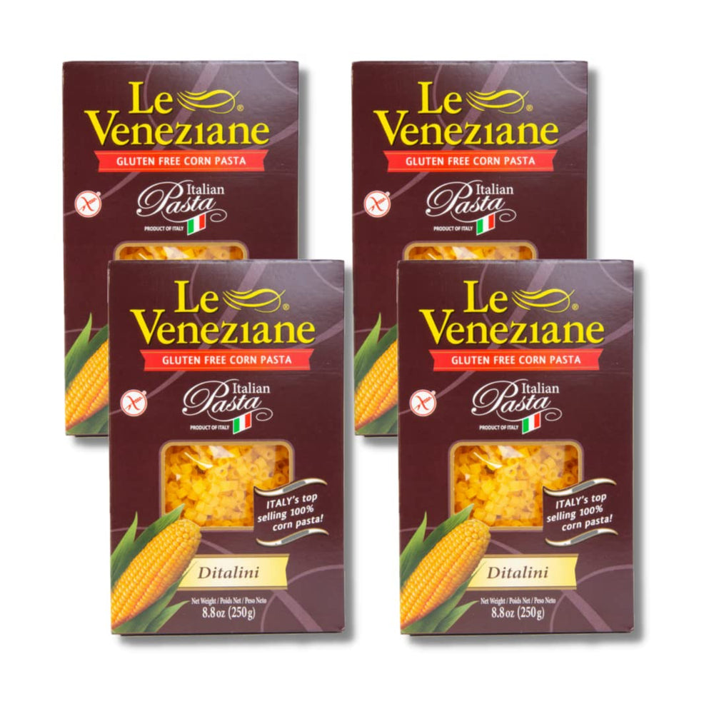 Le Veneziane Ditalini Pastina gluten-free box front for quick, comforting meals.