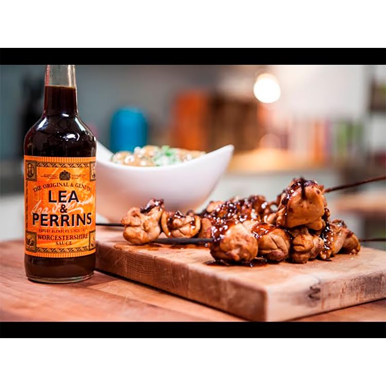 Lea & Perrins Worcestershire Sauce seasons a savory steak dish.