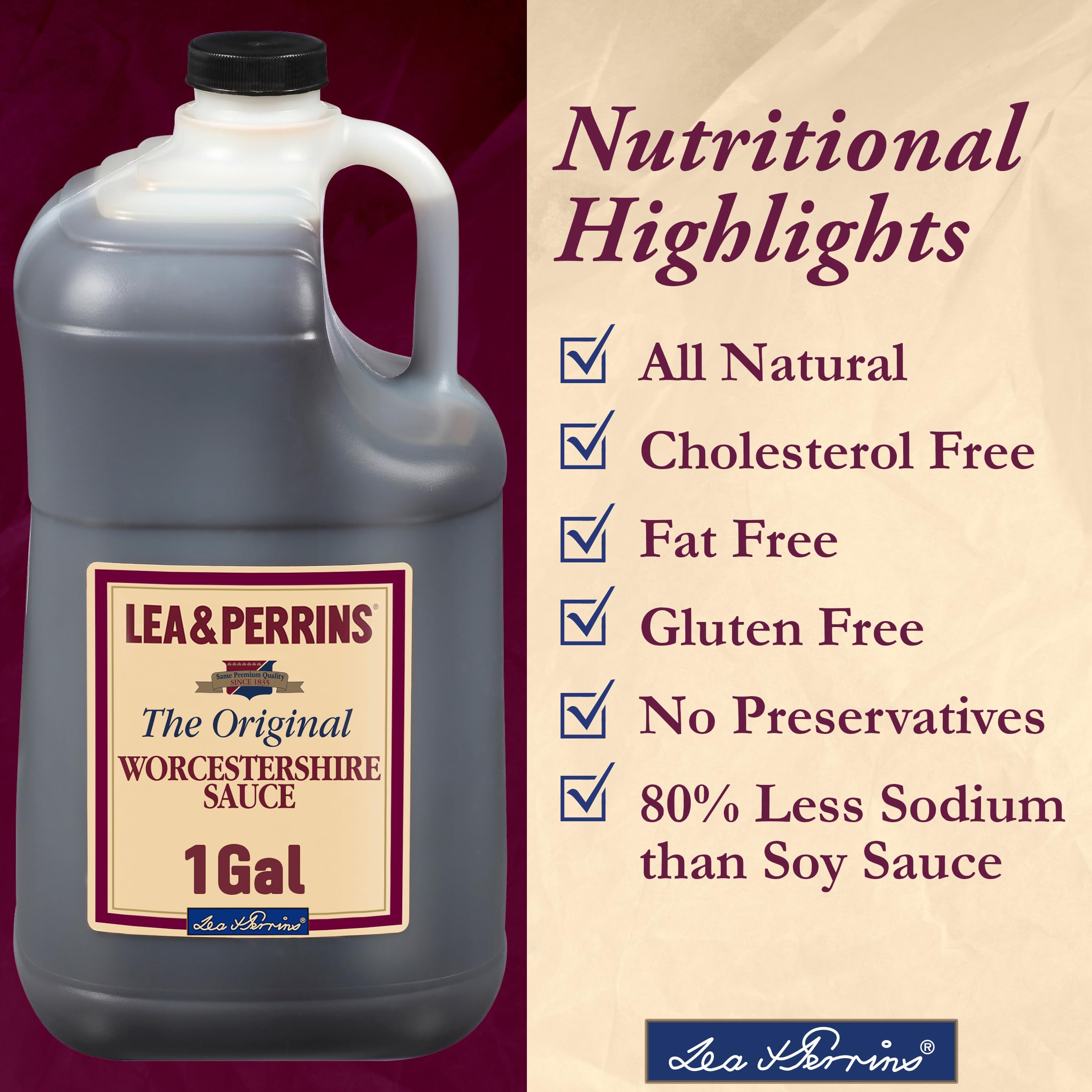 Gallon packaging keeps pantry stocked for bulk cooking and large-family meals.