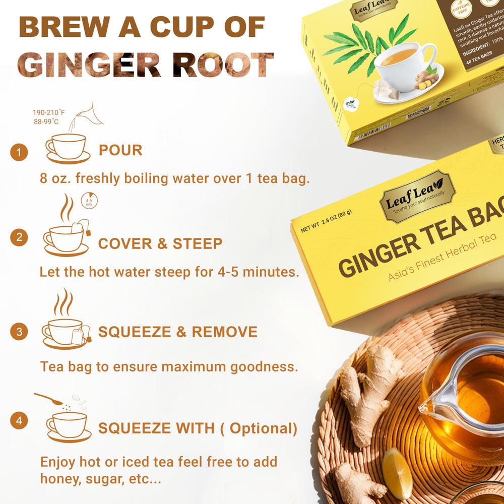 LeafLea ginger tea after meals for a cozy digestion moment