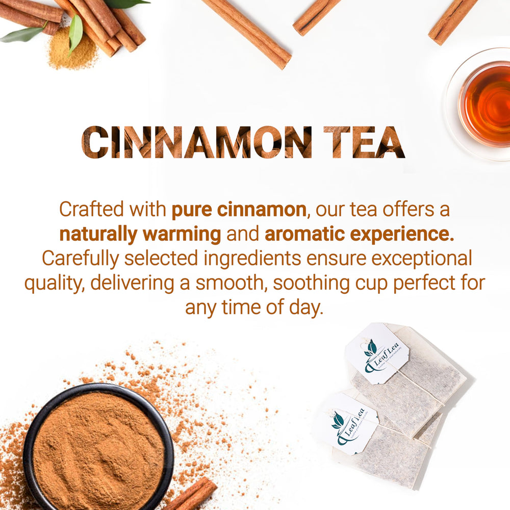 LeafLea cinnamon tea steeping in hot cup showing warm flavor