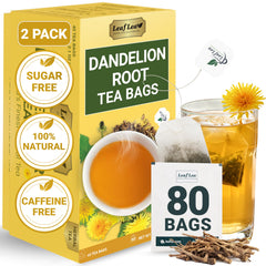 LeafLea dandelion tea bags in stylish packaging for fresh, convenient tea moments.