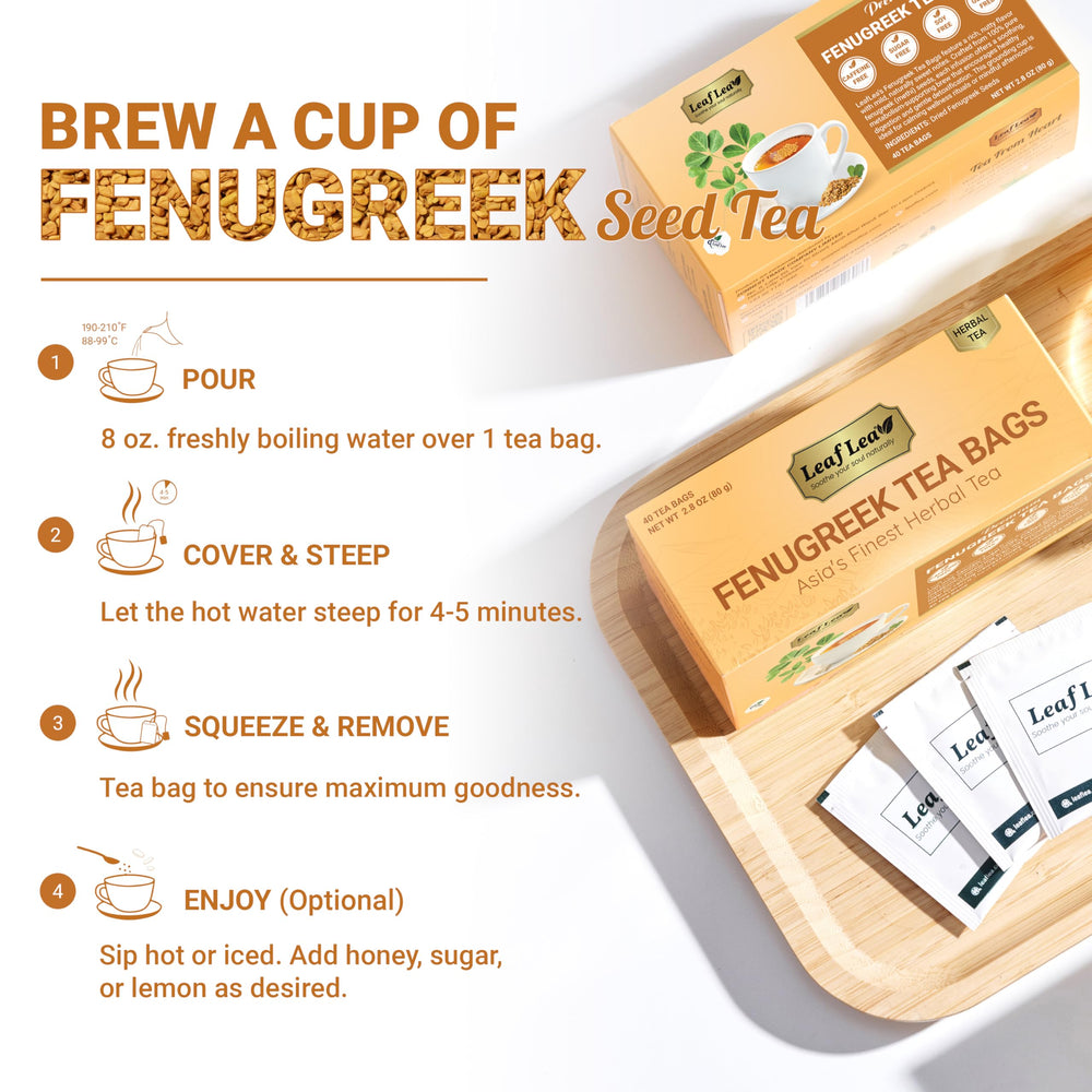 LeafLea fenugreek infusion offers smooth, comforting herbal experience.