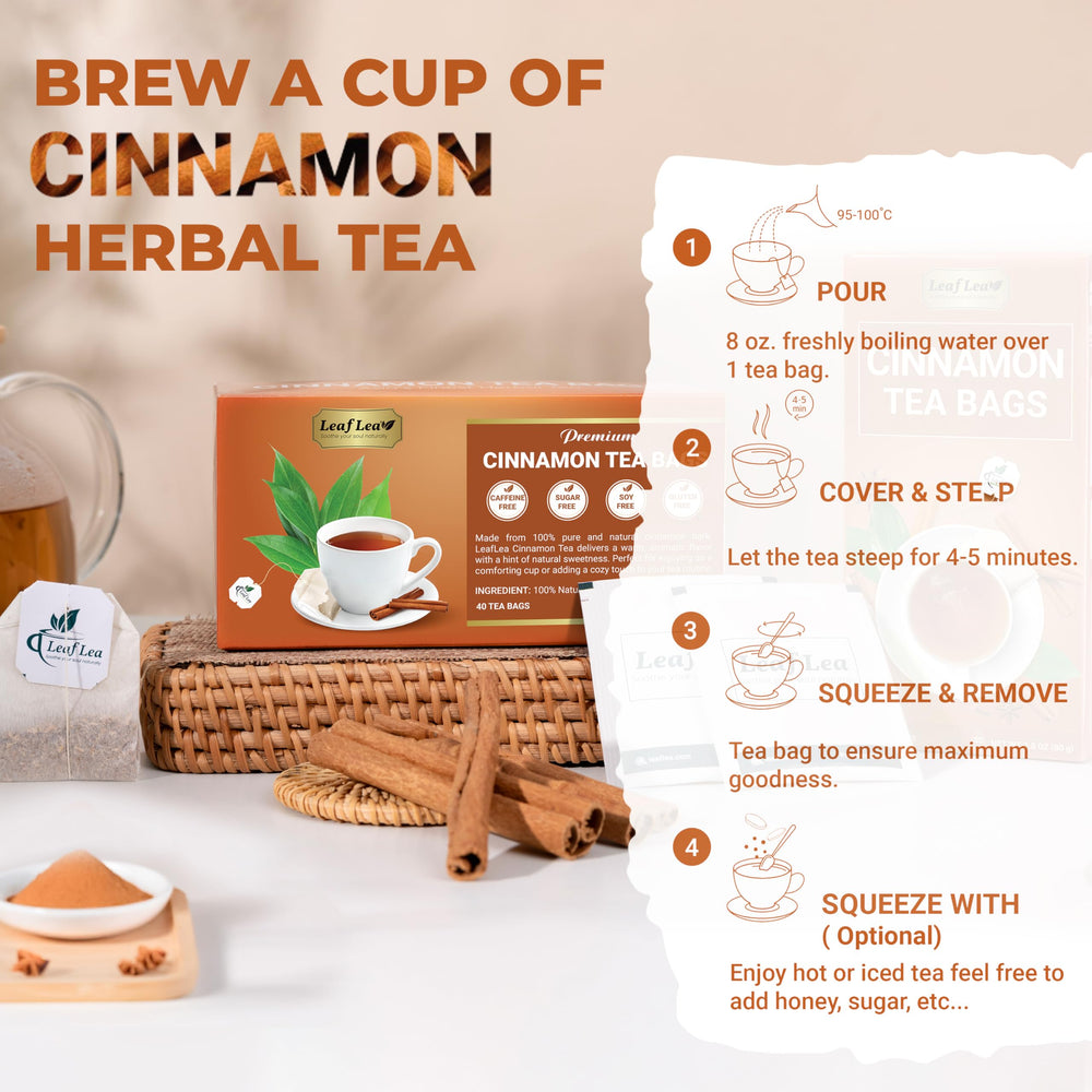 LeafLea cinnamon tea bag gift-ready packaging for tea lovers