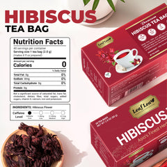 Close-up of dried hibiscus flowers for LeafLea tea's vibrant color and aroma
