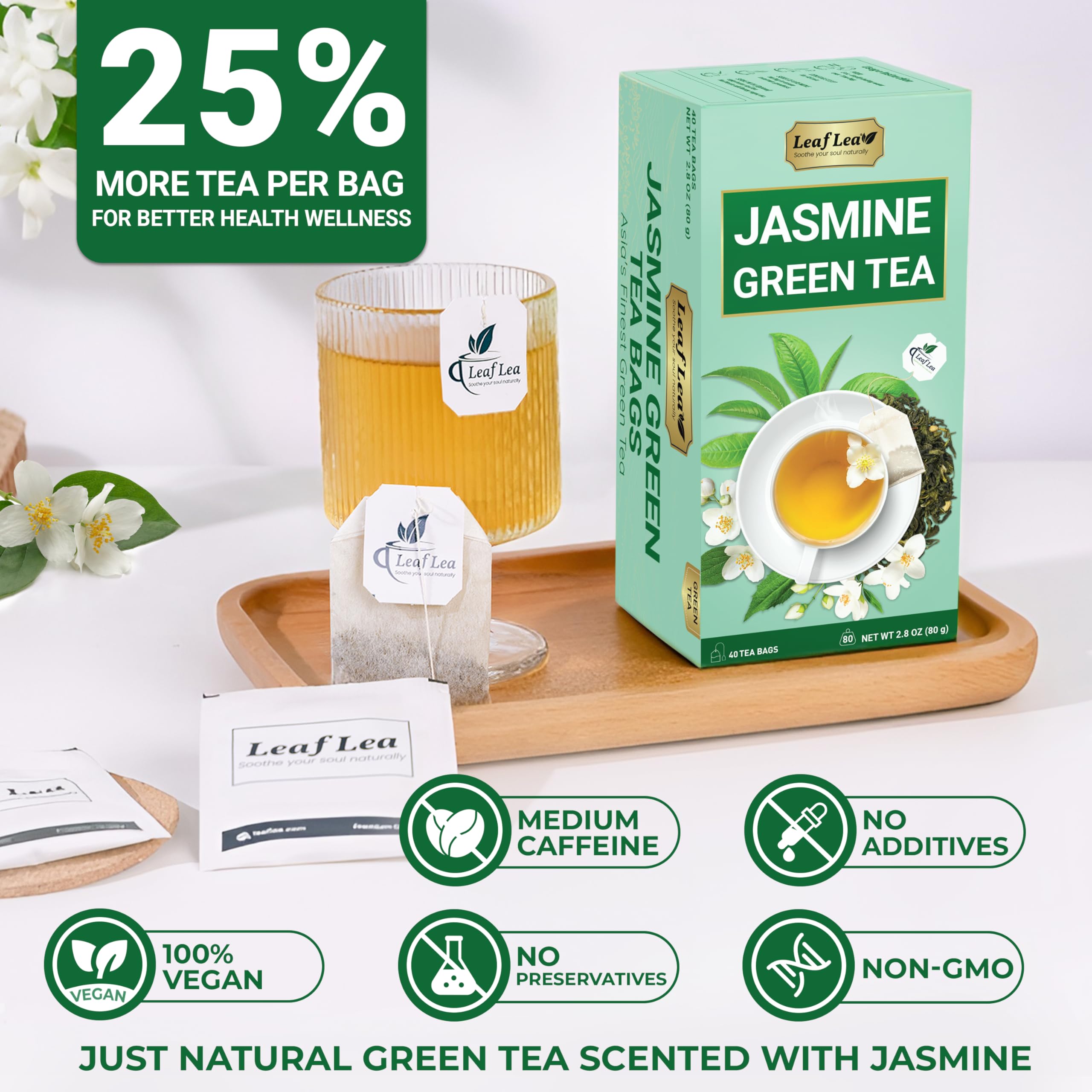 LeafLea individually wrapped tea bags preserve freshness and aroma