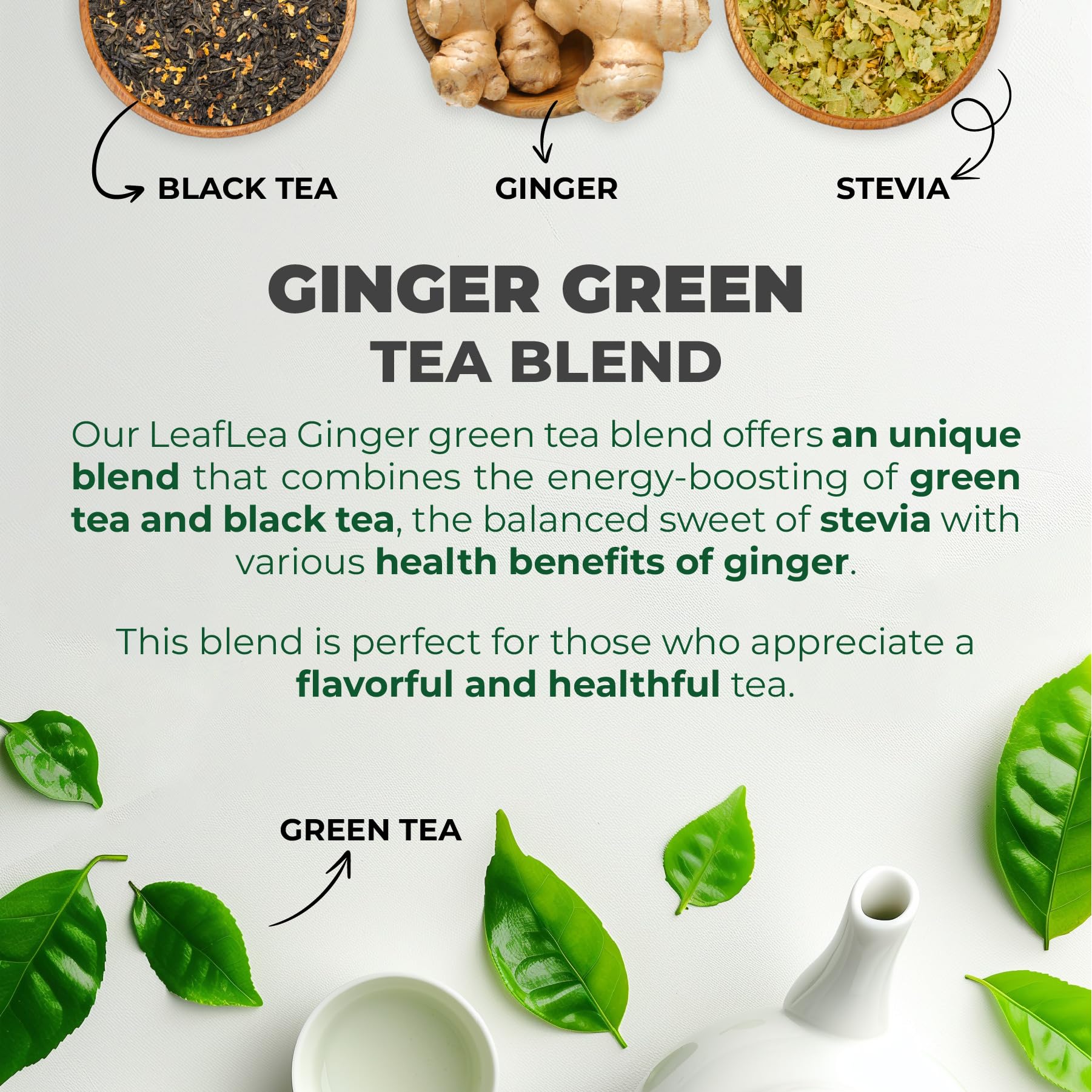 LeafLea sugar-free tea sweetened with natural stevia for balance