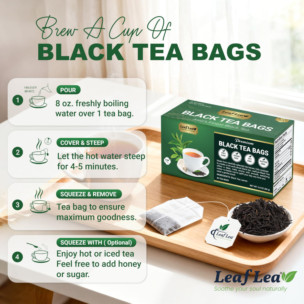 LeafLea sturdy box protects tea bags at home, work, or travel.