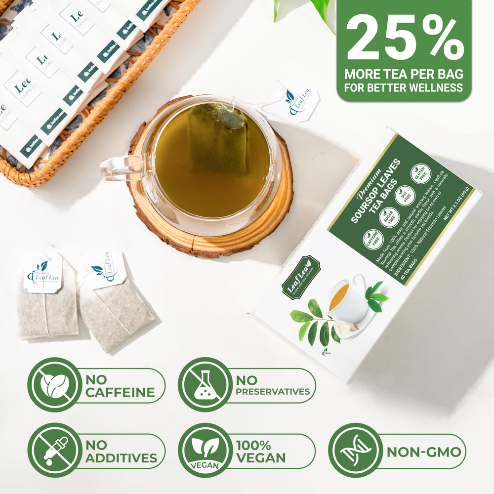 LeafLea Tea Bag with double-bottom filters ensures clean taste.