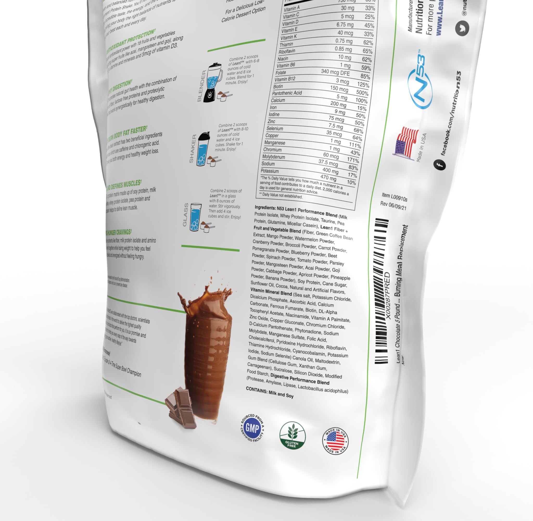 Graphic of 18 fruits and vegetables highlighting antioxidant-rich blend.