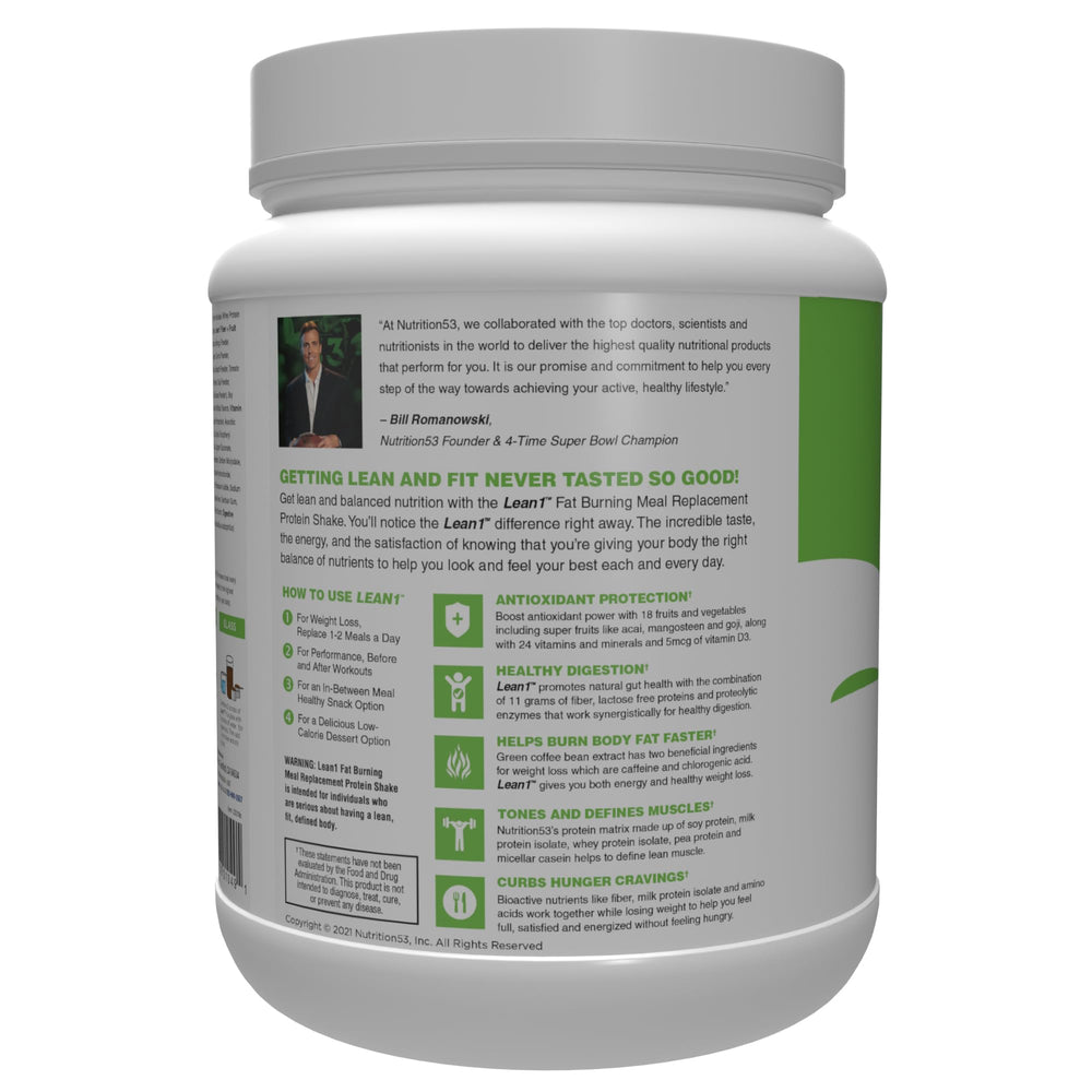 LEAN1 chocolate protein shake in a shaker for a smooth post-workout refresh