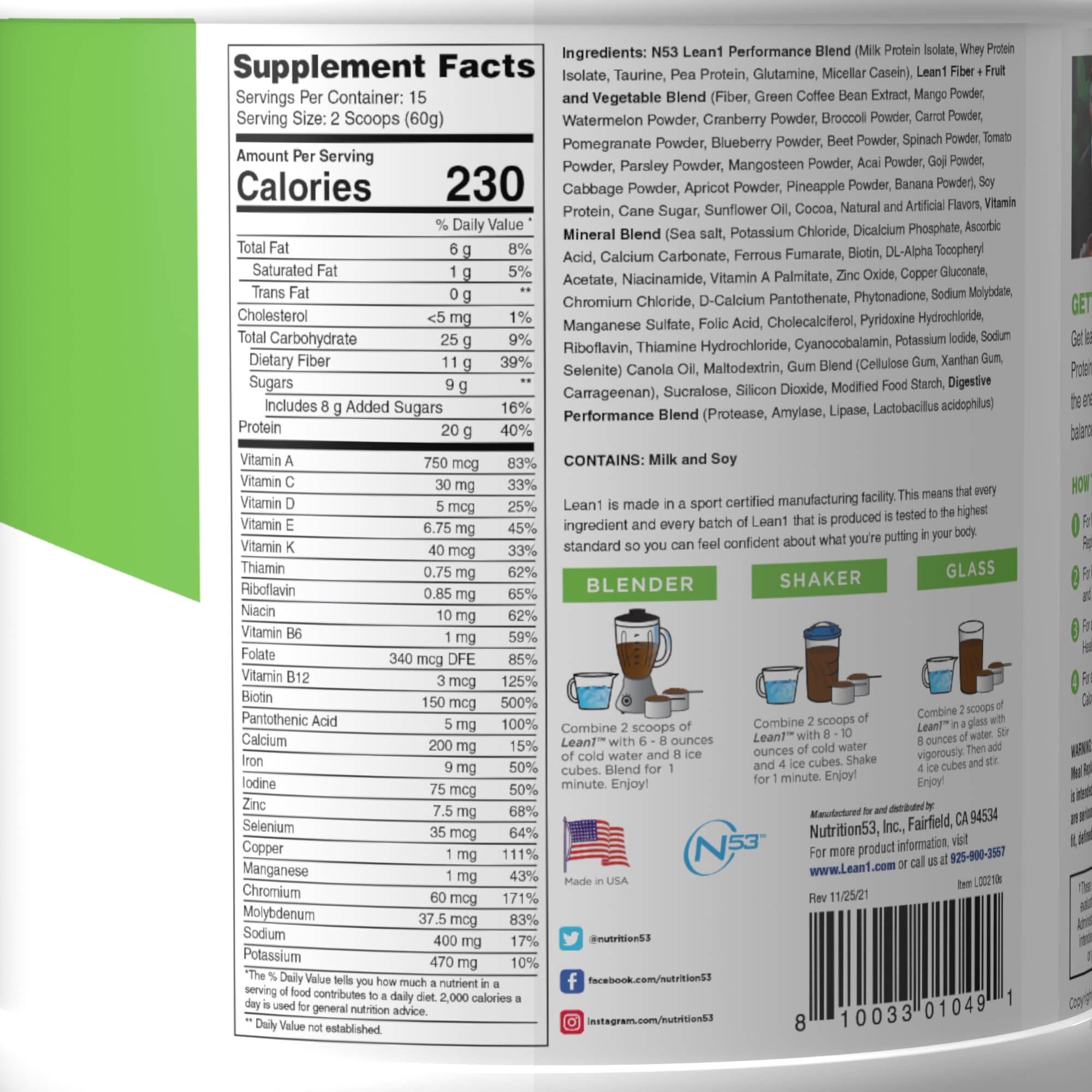 LEAN1 on-the-go morning routine image, a convenient breakfast option