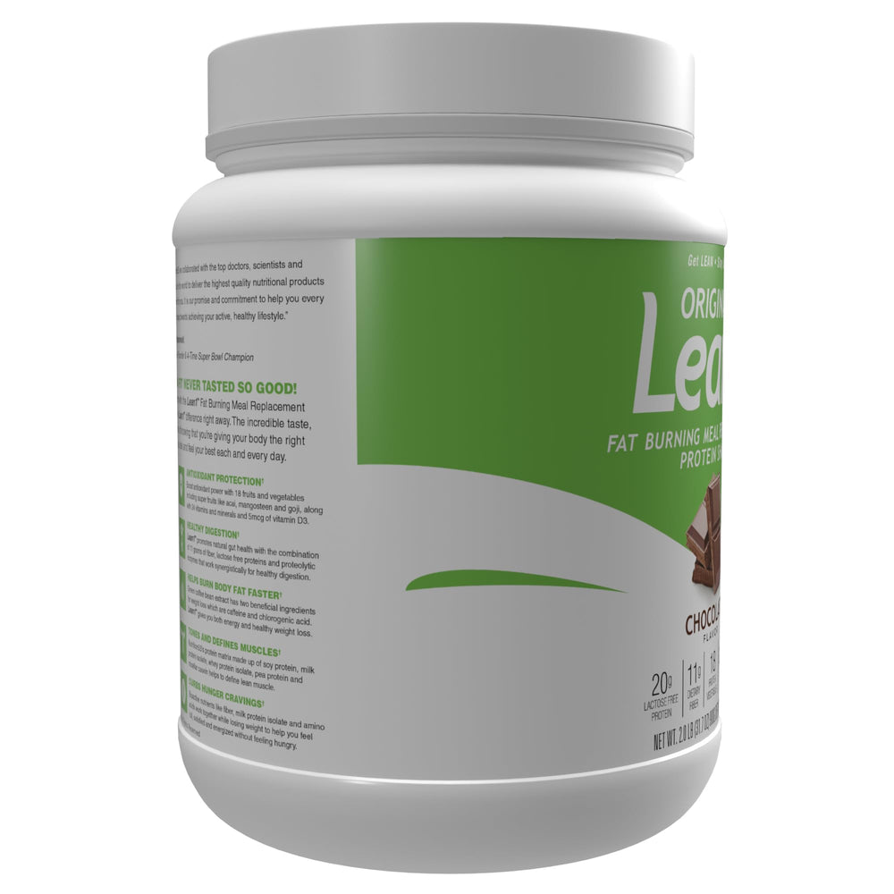 LEAN1 organic fruit-vegetable blend label highlights natural nutrition for daily vitality