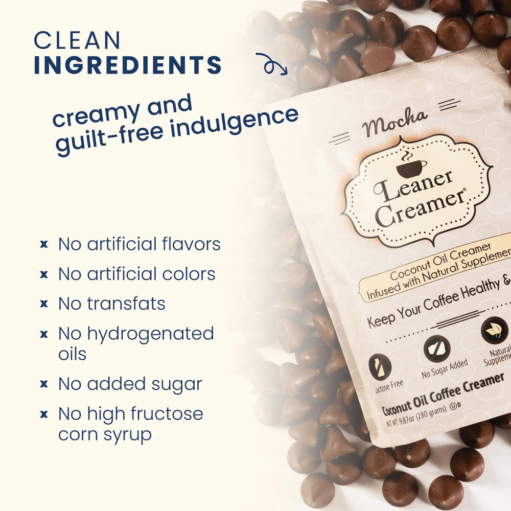 Leaner Creamer 9-87oz pouch packaging for convenient home or office use.