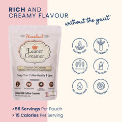 Leaner Creamer dissolves smoothly in hot coffee for instant richness.