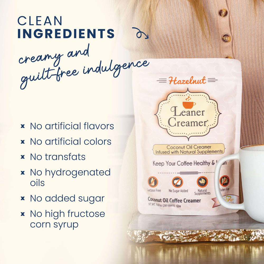 Leaner Creamer gluten-free and keto-friendly label supports dietary choices.