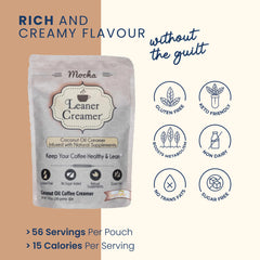 Leaner Creamer lactose-free non-dairy mix for daily coffee without dairy.