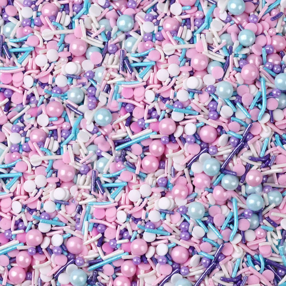 LEBERY pastel sprinkles white jimmies for vibrant cake decoration