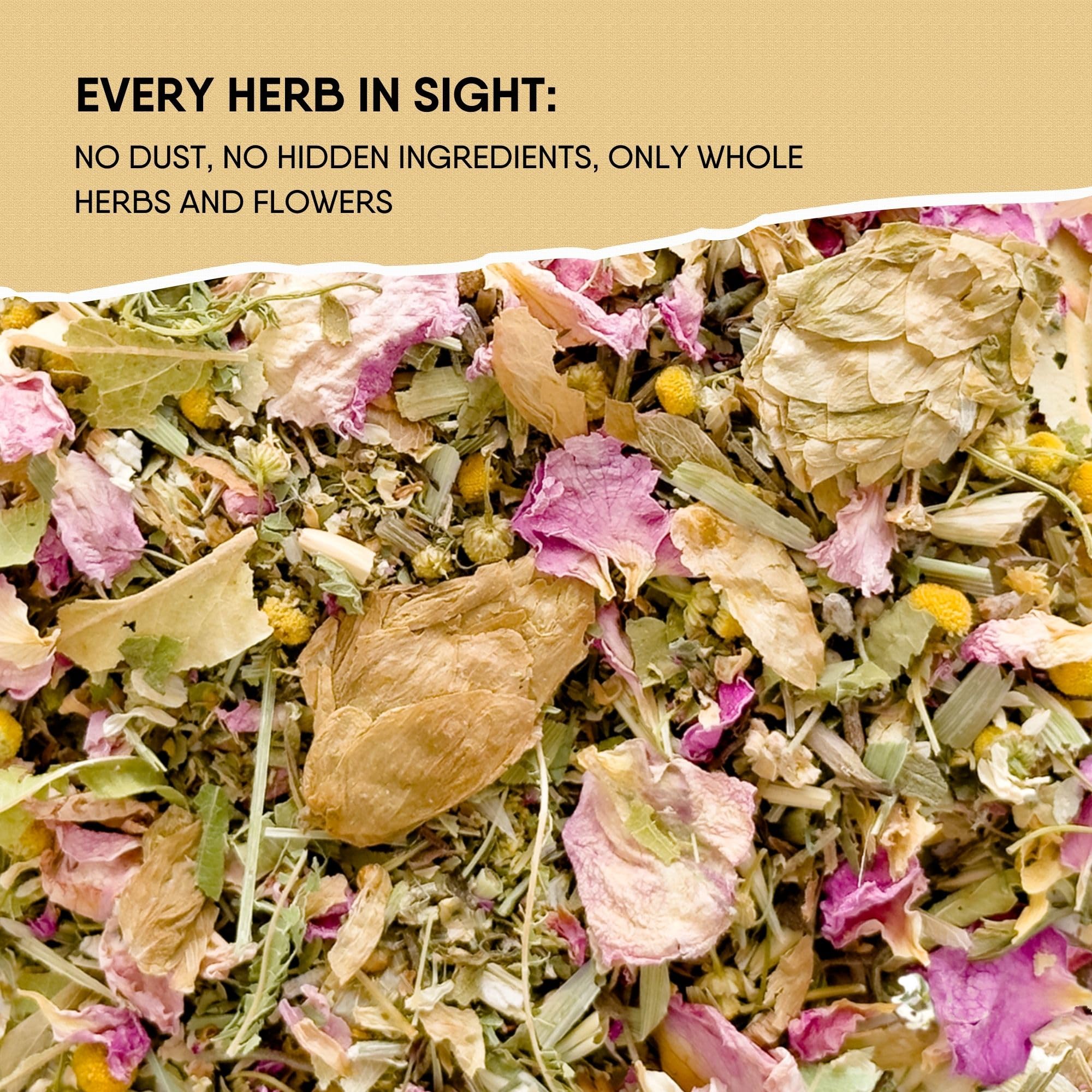 Leckar Sleep Aid Herbal Tea passionflower invites calm before sleep.