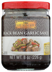 Lee Kum Kee Black Bean Garlic Sauce 8oz bottle for quick, flavorful stir-fries.