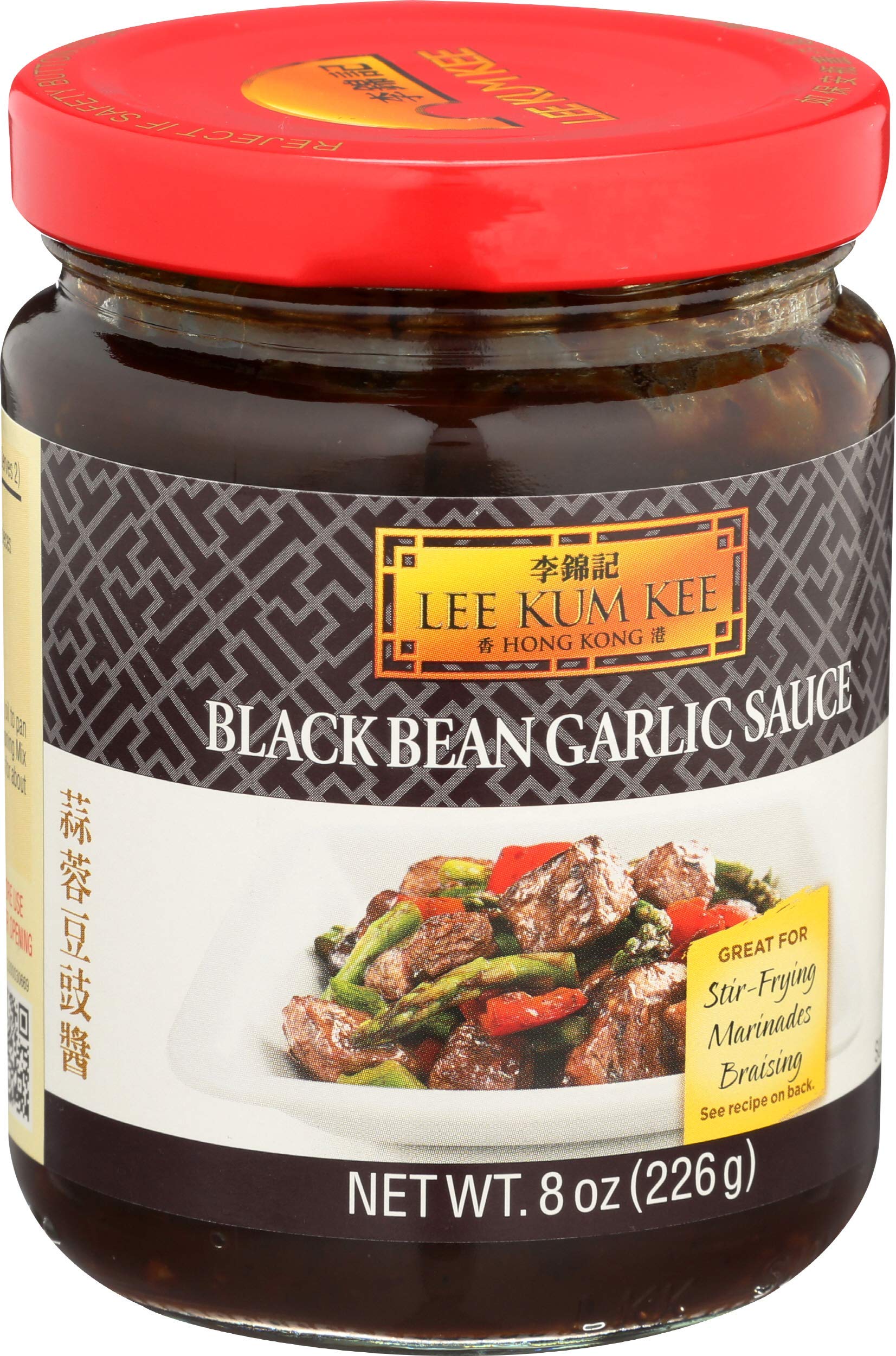Lee Kum Kee Black Bean Garlic Sauce swirl over sizzling vegetables for a rich glaze.