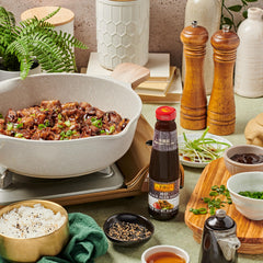 Lee Kum Kee Black Bean Sauce as marinade base for beef or pork.