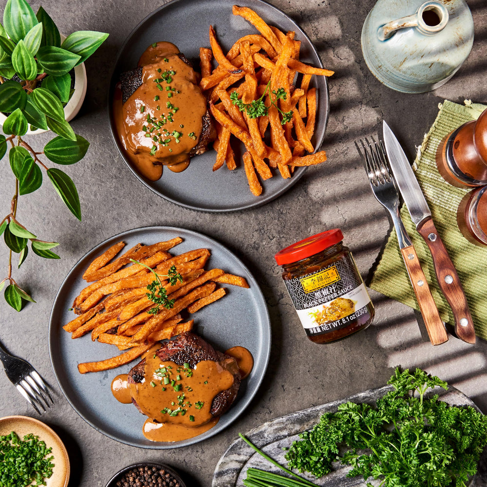 Steak gravy enriched by Lee Kum Kee Black Pepper Sauce for a silky finish