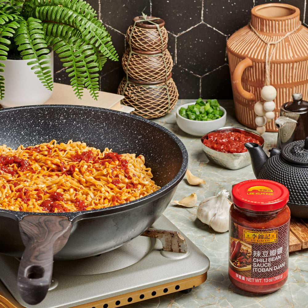 Lee Kum Kee Chili Bean Sauce with mapo tofu for authentic Sichuan heat.