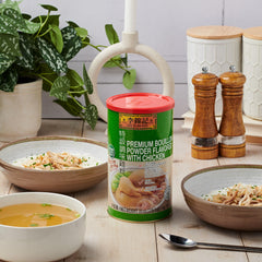 Lee Kum Kee label highlights no MSG and gluten-free profile