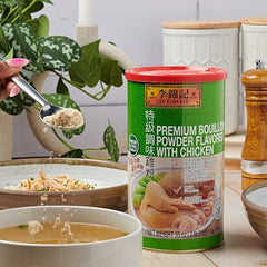 Lee Kum Kee Premium Bouillon Powder dissolves into a rich broth in a pot