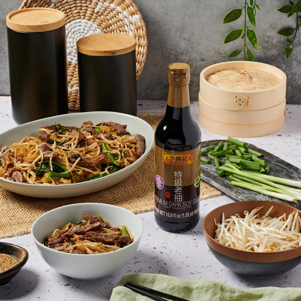 Vegan-friendly, no MSG Lee Kum Kee dark soy sauce for versatile recipes.