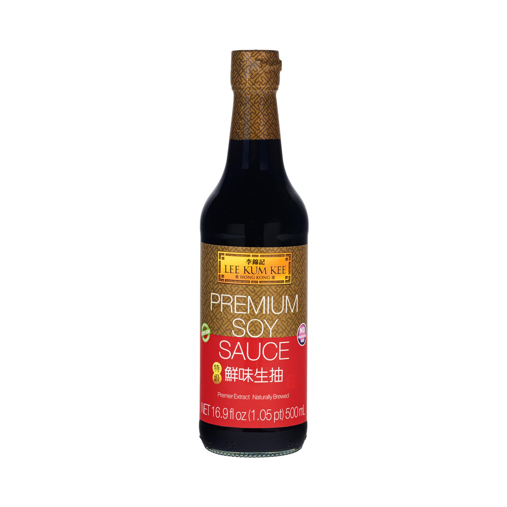 Lee Kum Kee Premium Light Soy Sauce bottle showcasing versatile all-purpose umami for meals