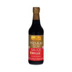 Lee Kum Kee Premium Light Soy Sauce bottle showcasing versatile all-purpose umami for meals